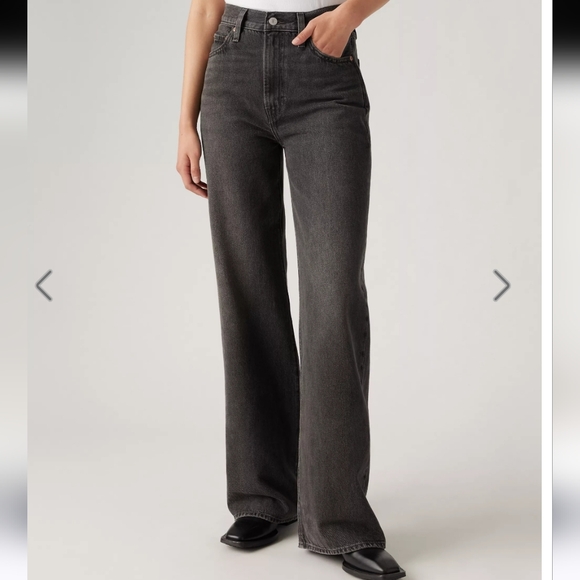 Levi's Denim - Levi's Ribcage Wide-Leg Black Jeans Women's Size 27